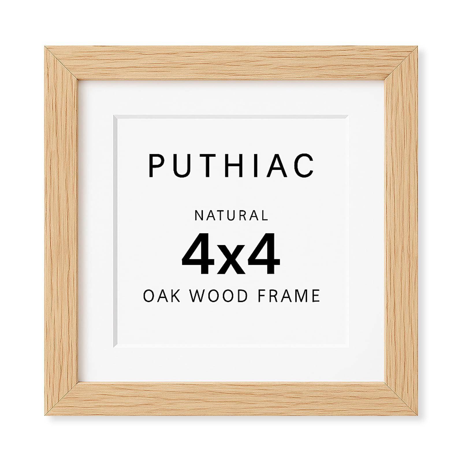Amazon.com - puthiac 4x4 Solid Oak Wood Picture Frame, Fits 3x3